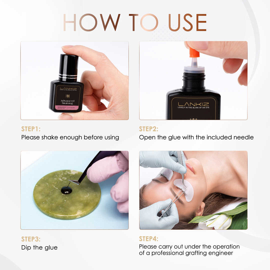 Pro Eyelash Extension Glue 10ml,1-2s Semi Permanent Black Eyelash Glue for Salon Use