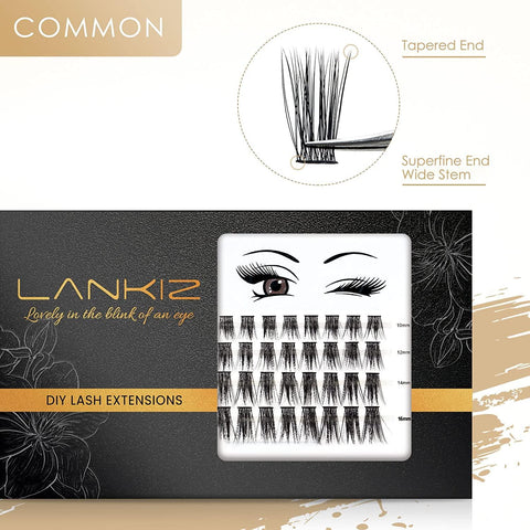 Lankiz, Black-Special Edition, Violet C Curl, 10-16mm mix, C Curl, D Curl, DIY Lash Extensions, 10mm, 12mm,14mm,16mm, 10-16mm mix for Round Eyes, Almond Eyes, - Lankiz Official Store