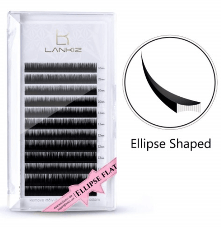 Ellipse Flat Eyelash Extensions, 8-15mm C curl, D curl - Lankiz Official Store