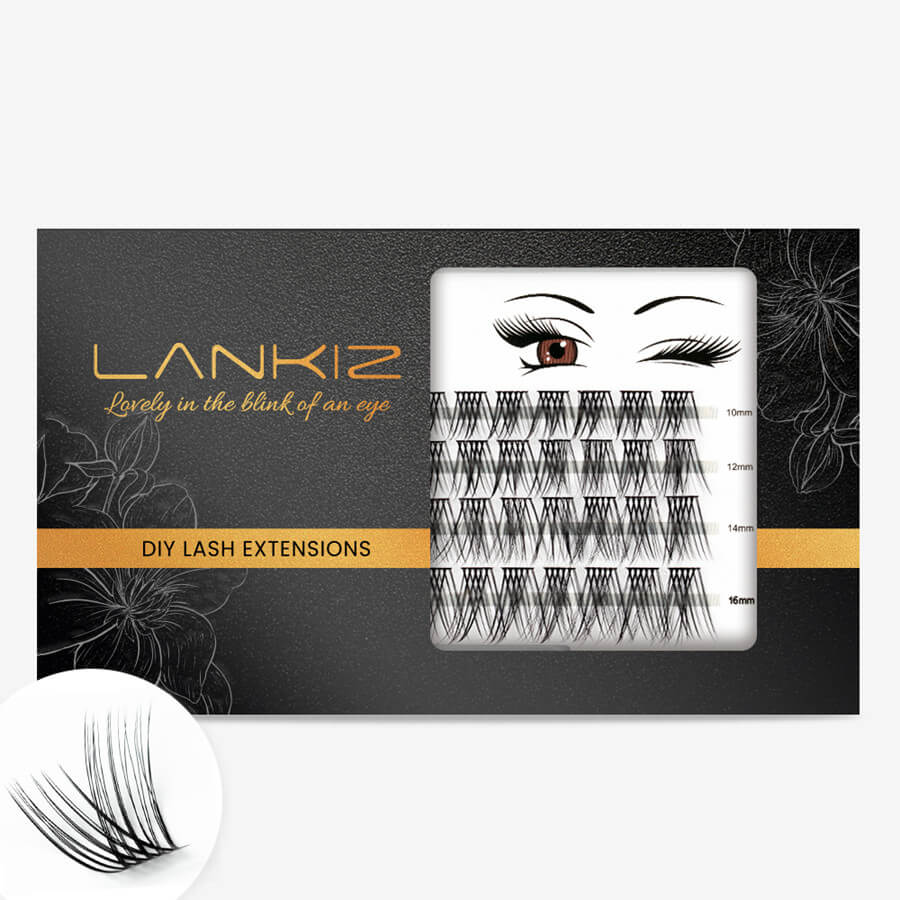 Lightinis, Black-Special Edition, Honesty C Curl, 10-16mm mix, C Curl, D Curl, DIY Lash Extensions, 10mm, 12mm,14mm,16mm, 10-16mm mix for Round Eyes, Almond Eyes,