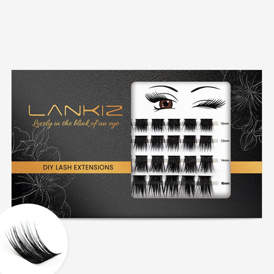 Lankiz, Black-Special Edition, Daisy C Curl, 10-16mm mix, C Curl, D Curl, DIY Lash Extensions, 10mm, 12mm,14mm,16mm, 10-16mm mix for Round Eyes, Almond Eyes, - Lankiz Official Store